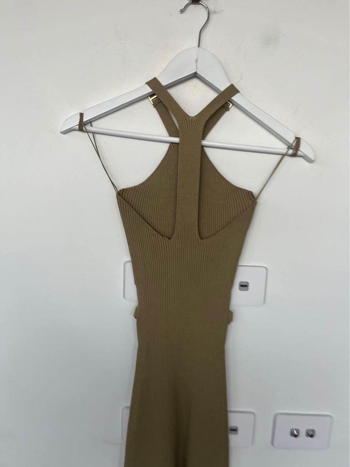 Dion Lee Khaki Knit Mini Dress - size xs