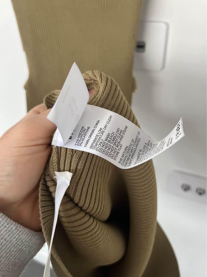Dion Lee Khaki Knit Mini Dress - size xs