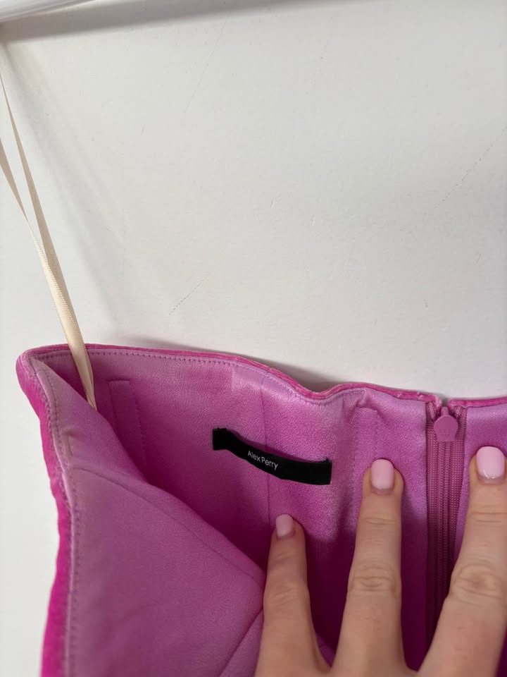 Alex Perry Pink Velvet Jumpsuit - size 8