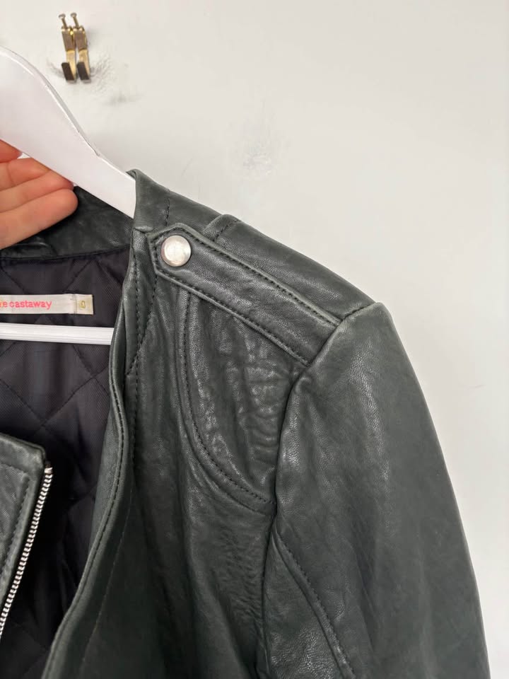 Virgin Castaway Leather Jacket - size 0