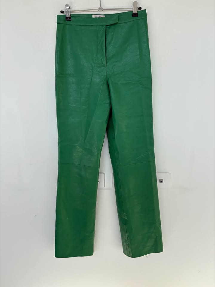 Henne Green Leather PU Pants - size xs