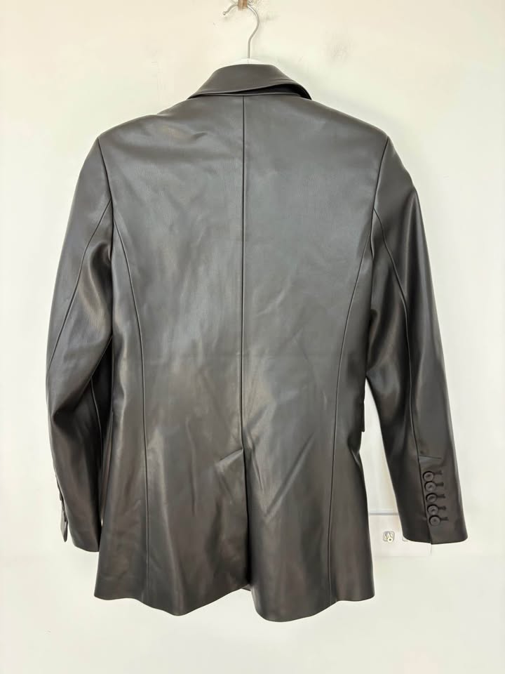 Saba Faux Leather Blazer - size 6