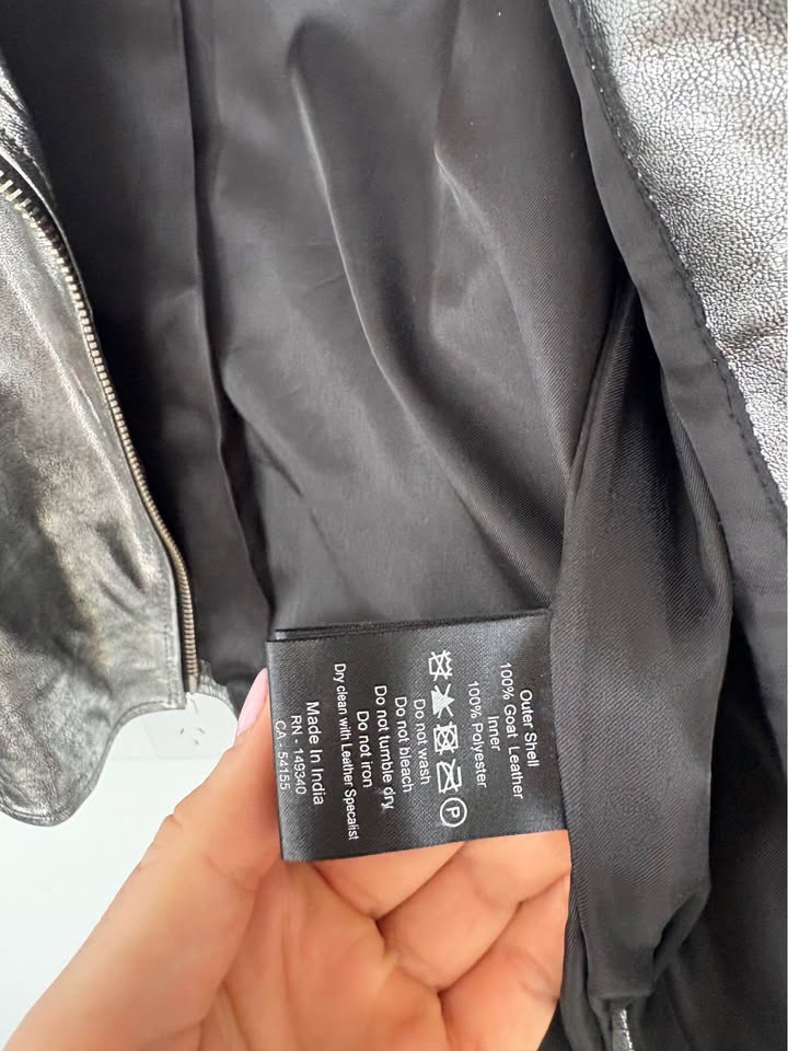 NEUW Silver Leather Jacket - size medium