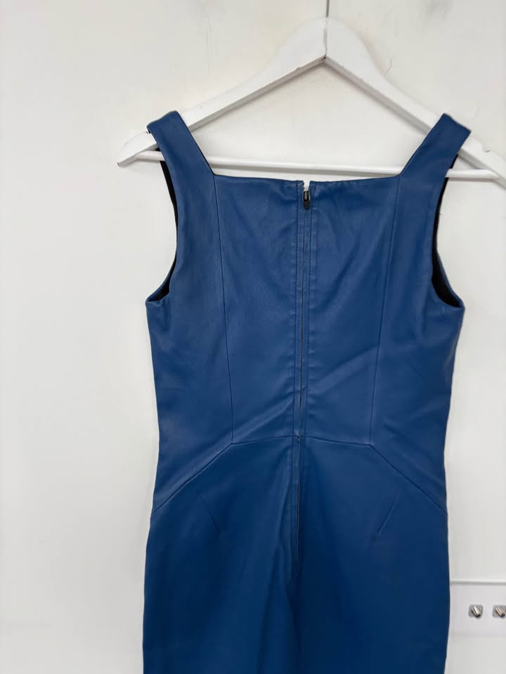 Scanlan Theodore Leather Midi Dress - Size 10