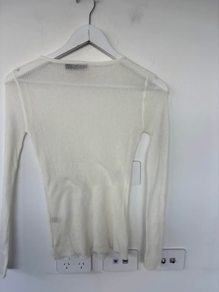All Things Golden Sheer Knit Top - Size XS