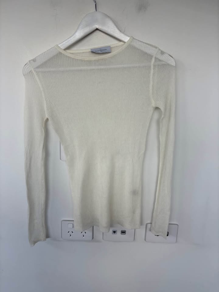 All Things Golden Sheer Knit Top - Size XS