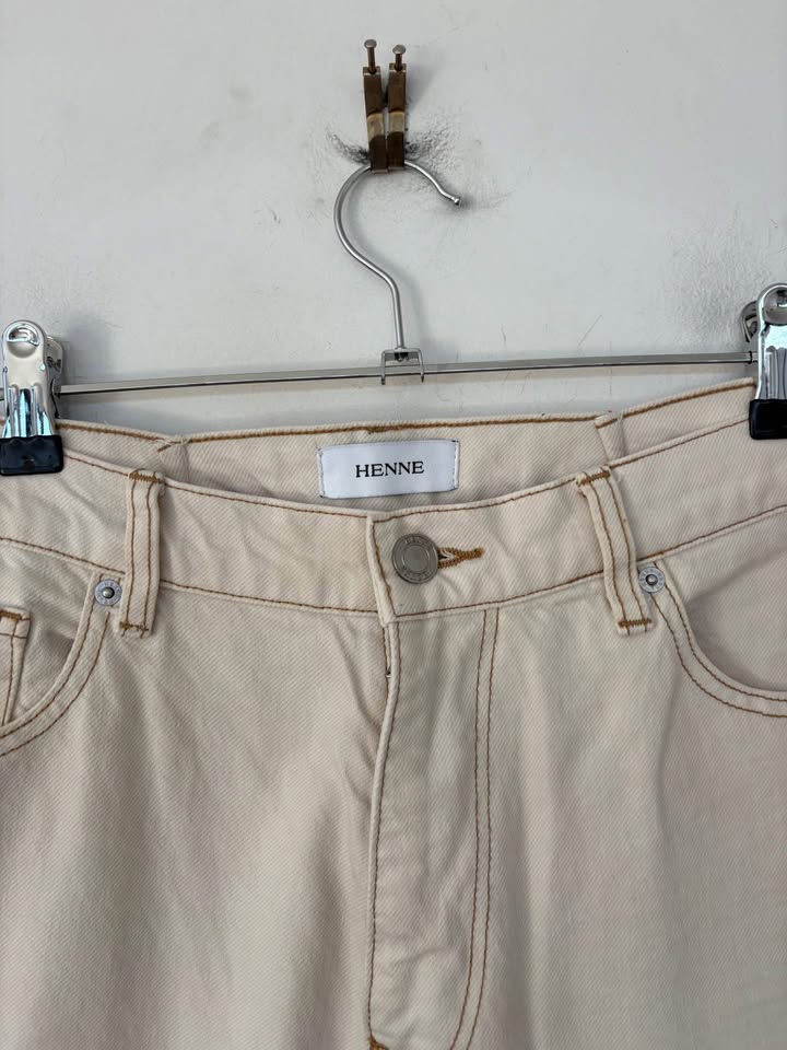 Henne Cream Jeans - Size 34