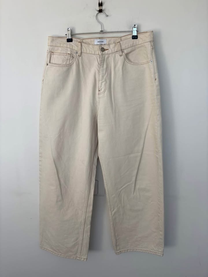Henne Cream Jeans - Size 34