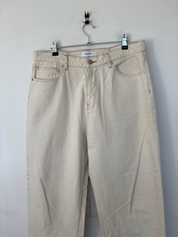 Henne Cream Jeans - Size 34