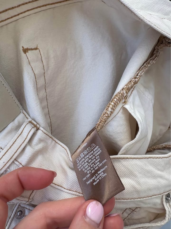 Henne Cream Jeans - Size 34