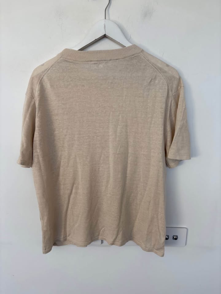 Witchery Linen Knit Tee - Size Medium