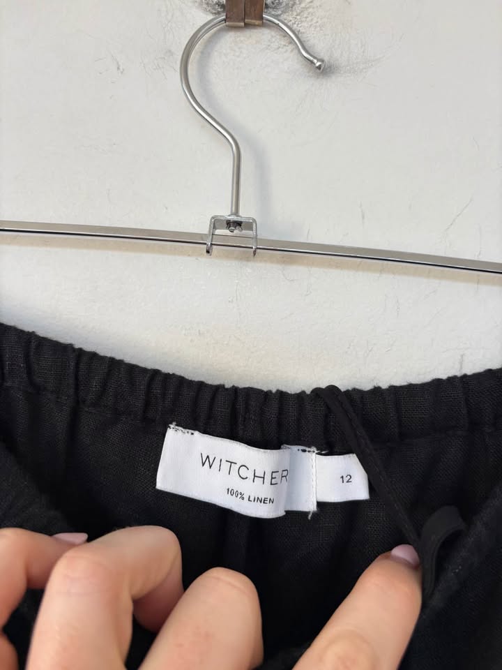 Witchery Black Linen Pants - Size 12