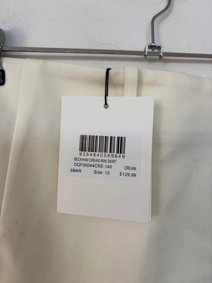 Dissh Cream Skirt - Size 10