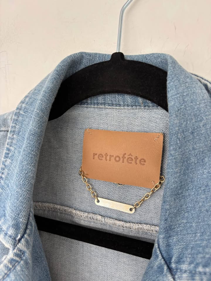 Retrofete Denim Mini Dress - size small