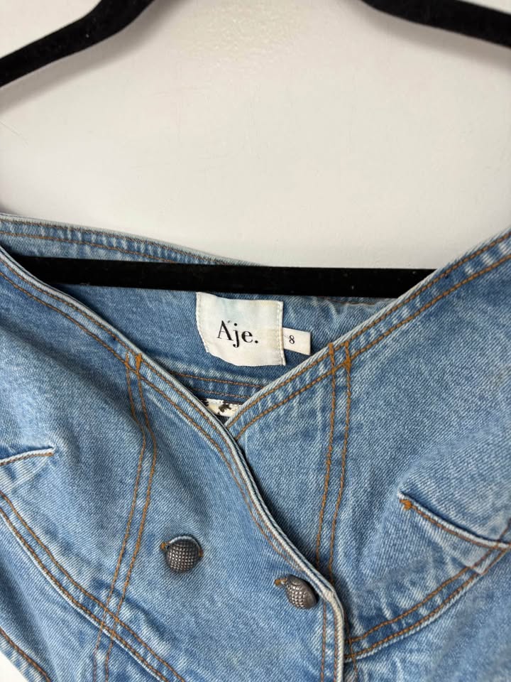 Aje Denim Mini Dress - size 8