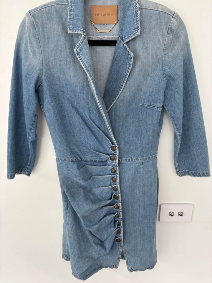 Retrofete Denim Mini Dress - size small