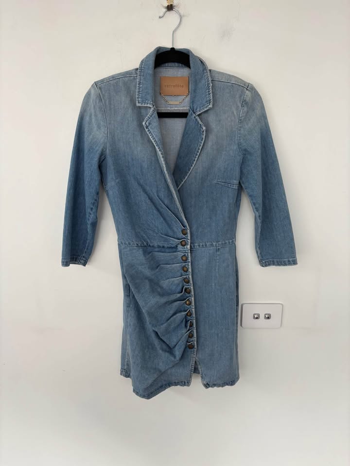 Retrofete Denim Mini Dress - size small