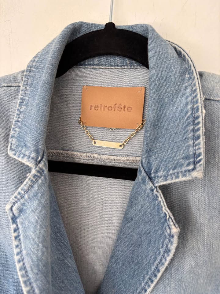 Retrofete Denim Mini Dress - size small