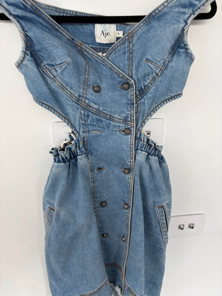 Aje Denim Mini Dress - size 8