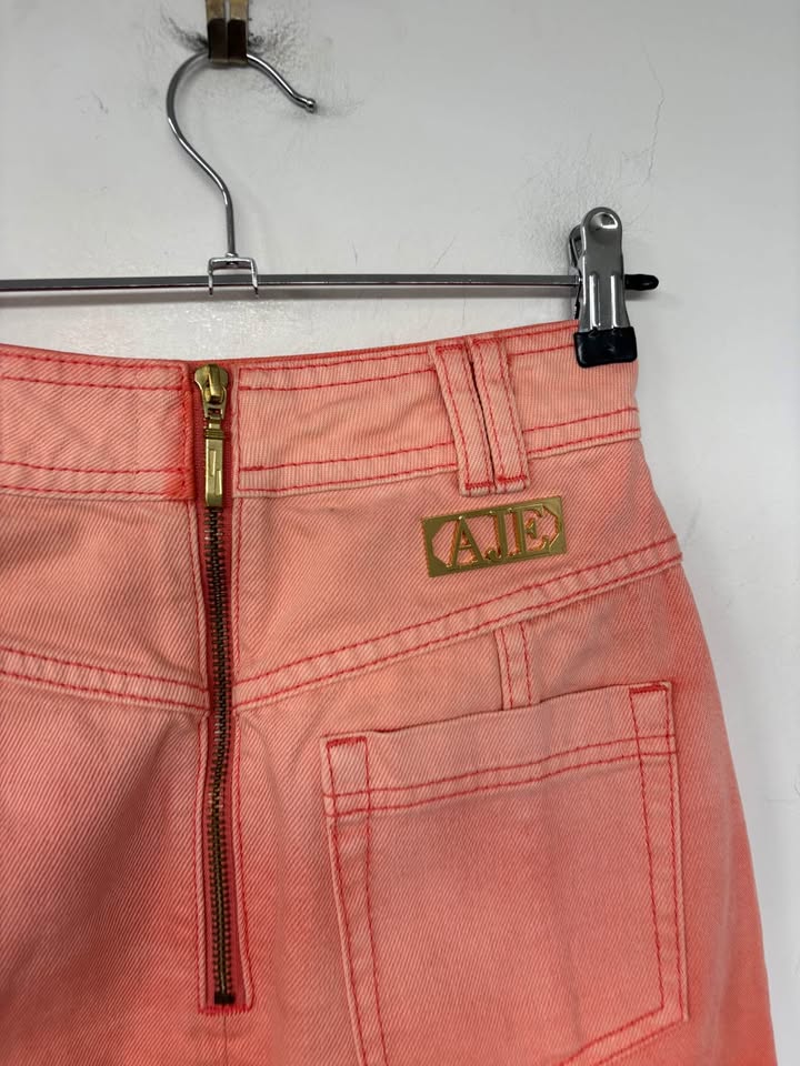 Aje Orange Denim Skirt - Size 4