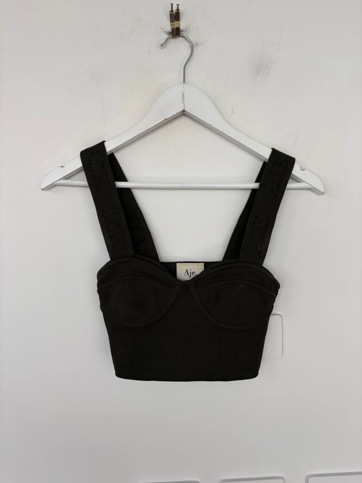 Aje Crepe Knit Top - Size XXS