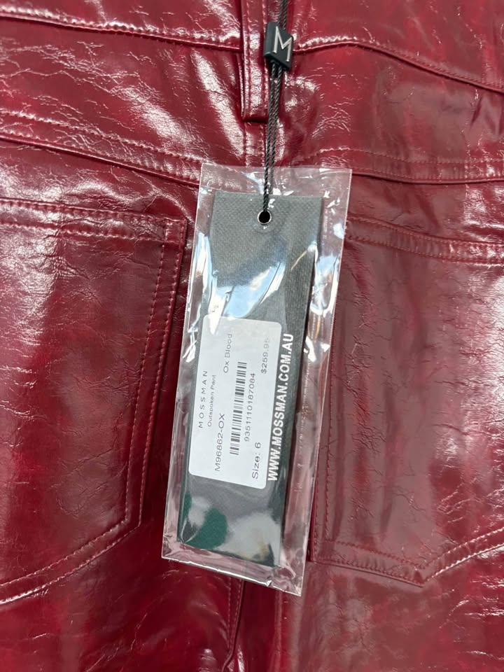 Mossman Faux Leather Pants - Size 6