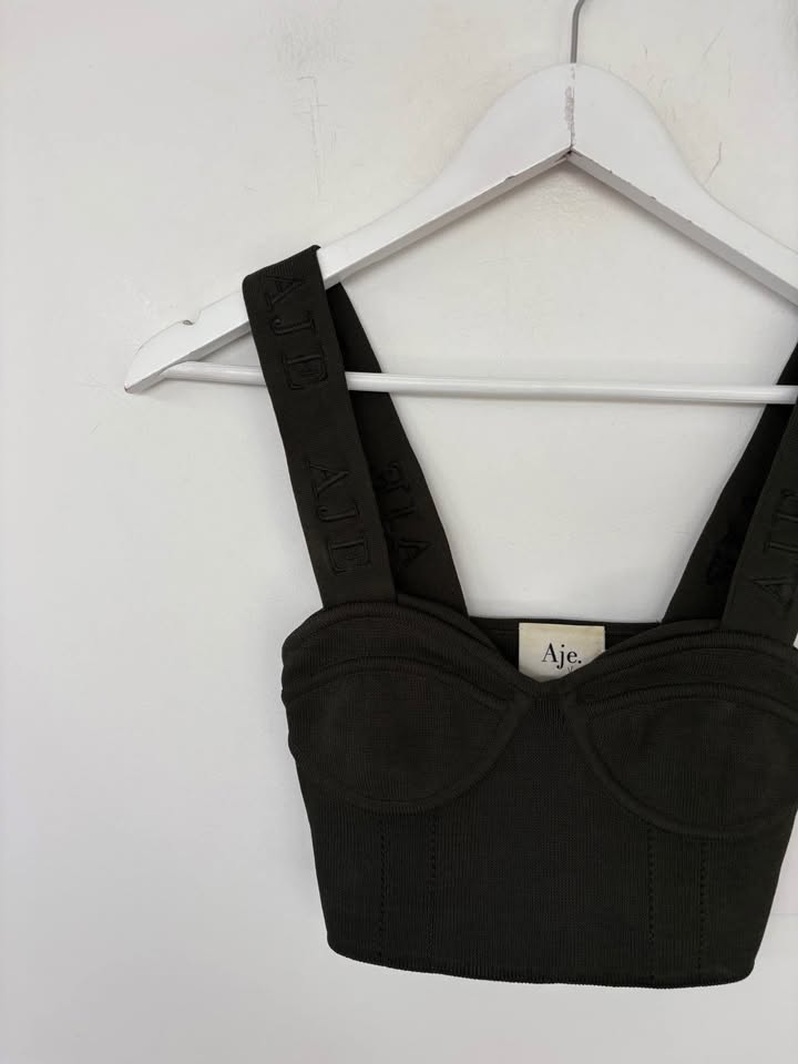 Aje Crepe Knit Top - Size XXS
