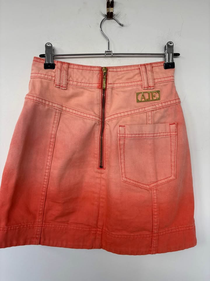 Aje Orange Denim Skirt - Size 4