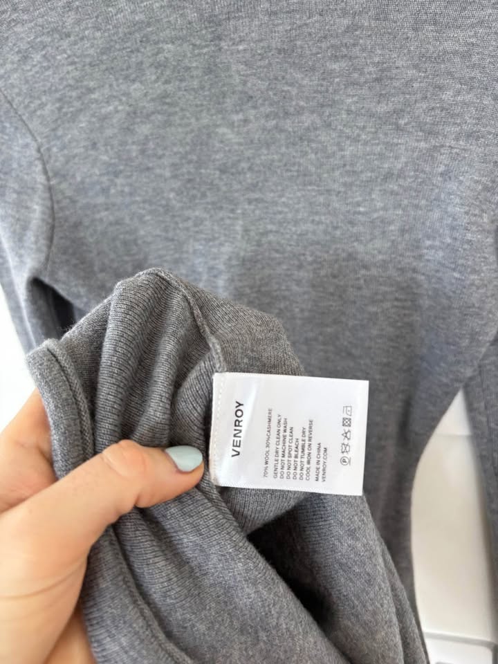 Venroy Cashmere Wool Mini Dress - size small