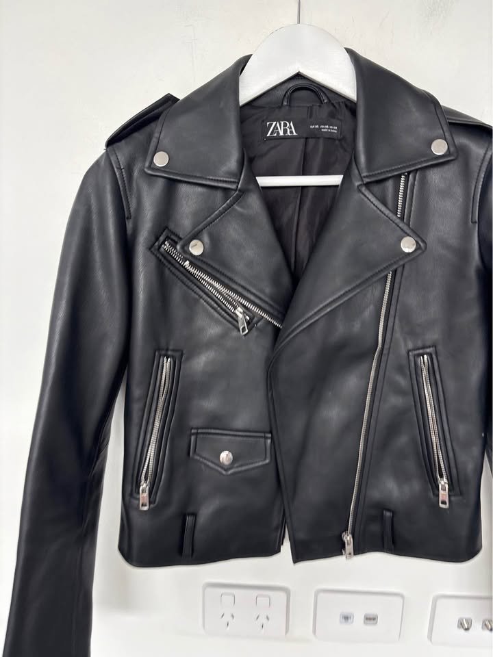 Zara Faux Leather Jacket - Size XS
