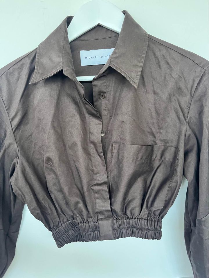 Michael Lo Sordo Brown Cropped Shirt - size 6