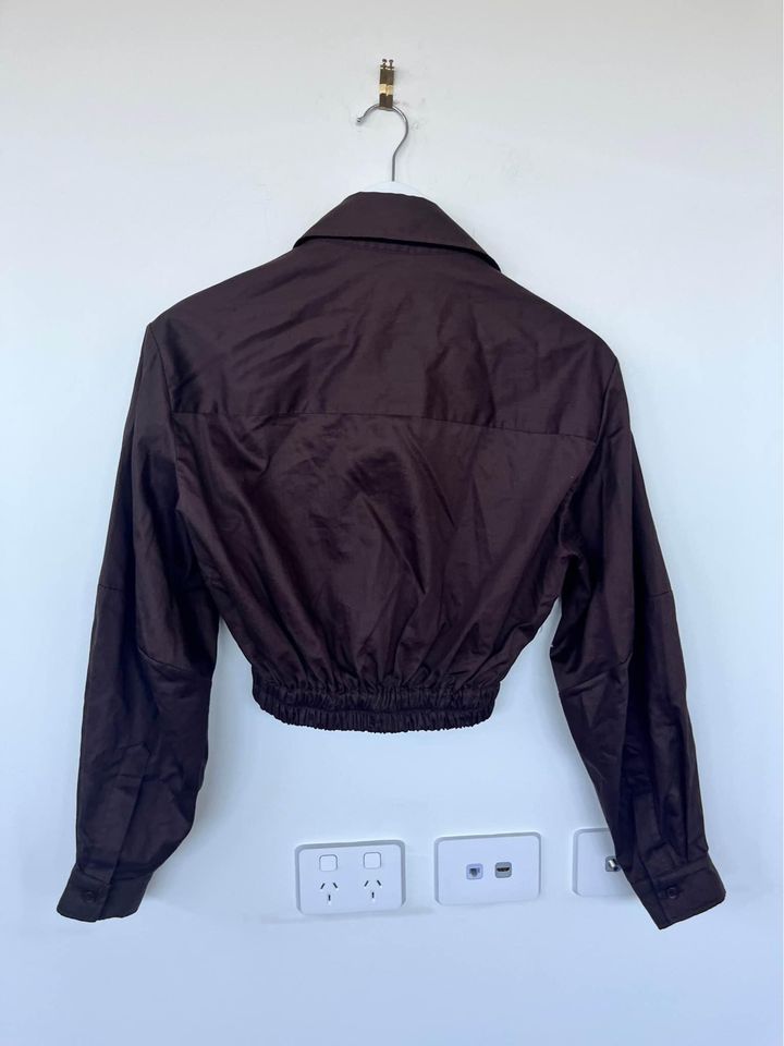Michael Lo Sordo Brown Cropped Shirt - size 6