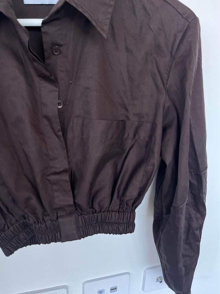 Michael Lo Sordo Brown Cropped Shirt - size 6