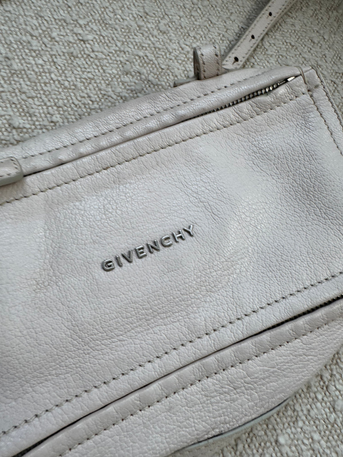 Givenchy Pandora Cream
Textured Leather Shoulder Bag