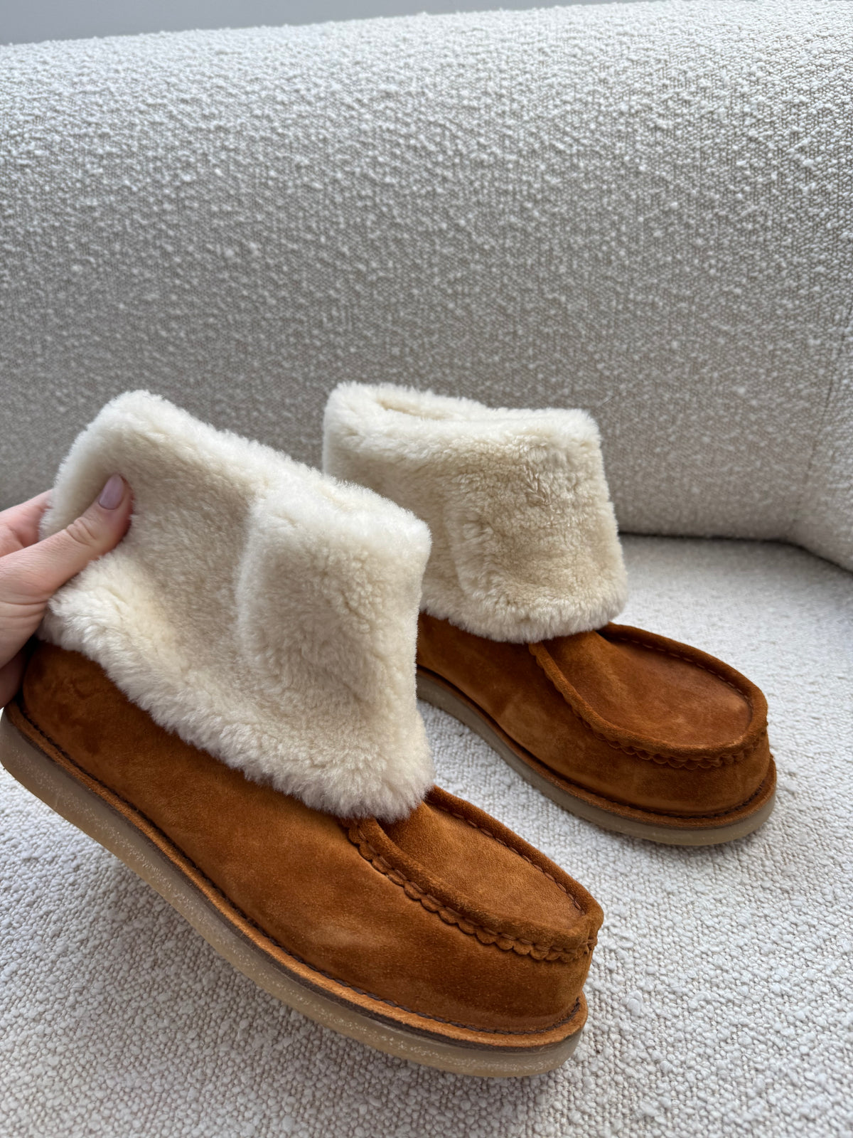 Chloé Jesse shearling-lined suede ankle boots - size 41
