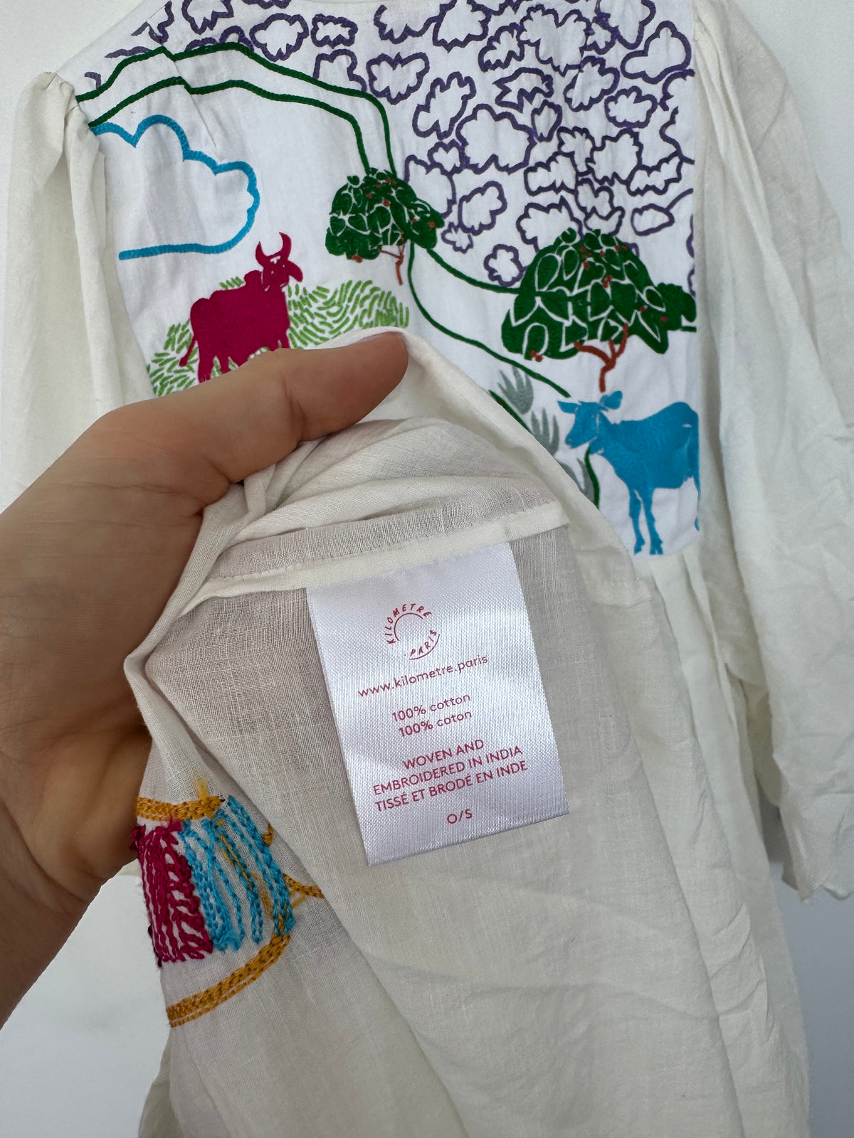 Kilometre Paris Embroidered Cotton Dress - Size O/S