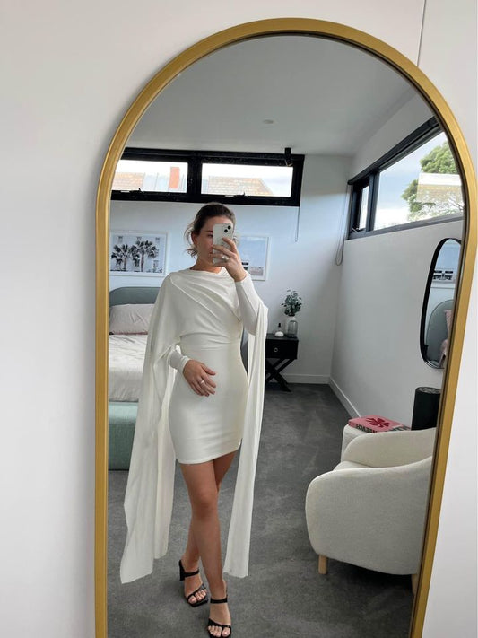 Solace London White Sleeve Dress - Size 6