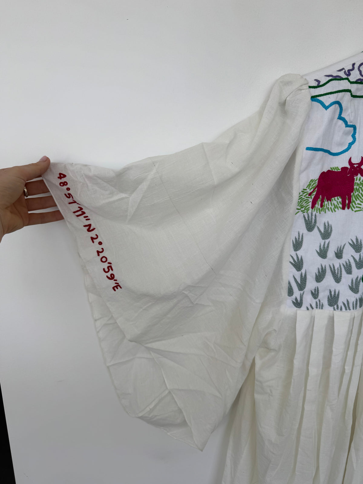 Kilometre Paris Embroidered Cotton Dress - Size O/S