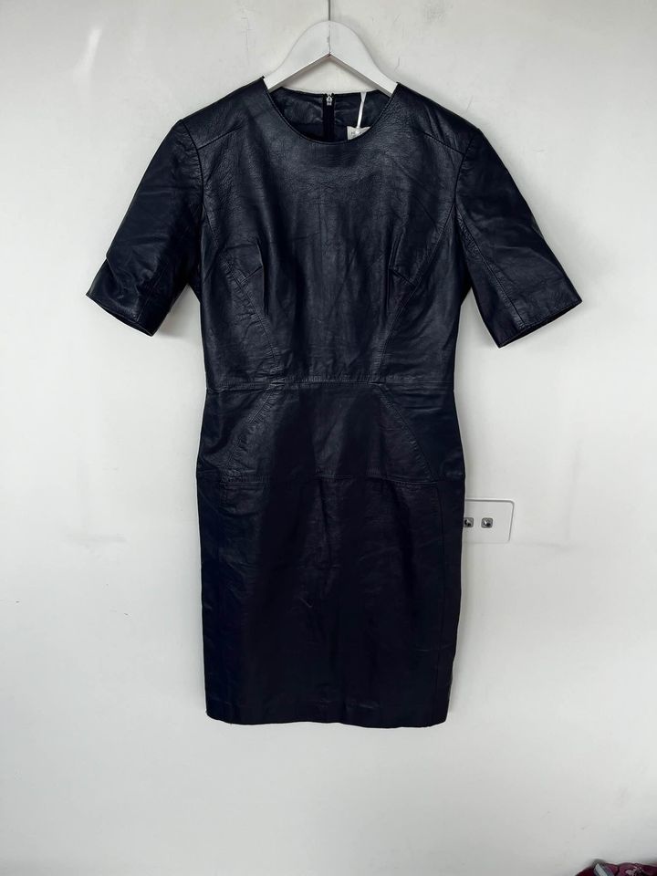 Rebecca Vallance Leather Midi Dress - size 12