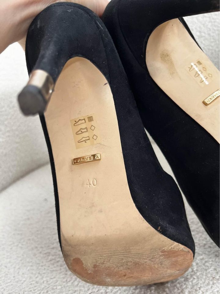 Carvela Black Suede Heels - size 40