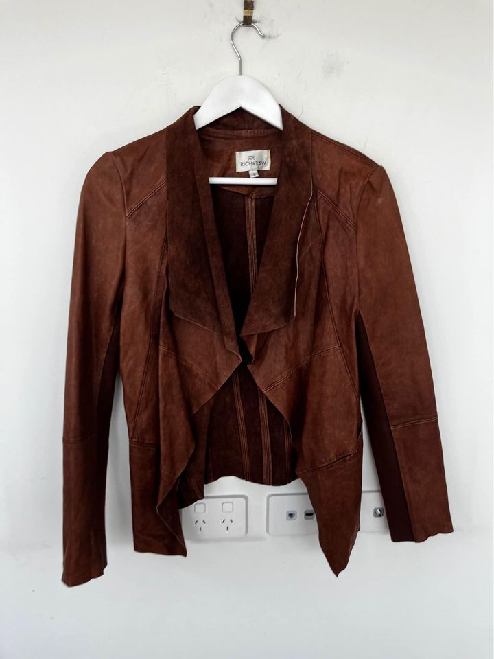 Rich Raw Leather Jacket - size small