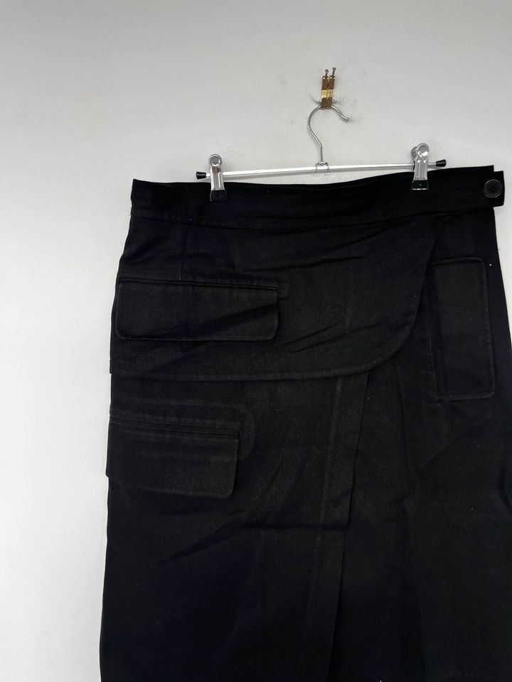 Oroton Black Cargo Maxi Skirt - size 14