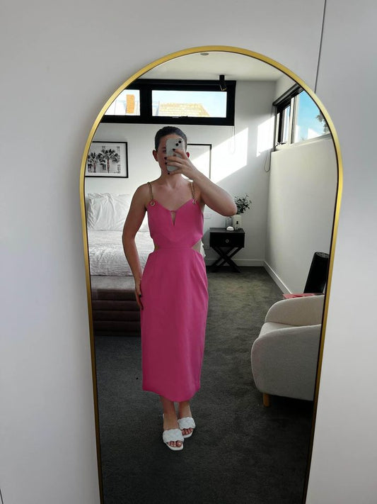 Rebecca Vallance Pink Midi Dress - size 10