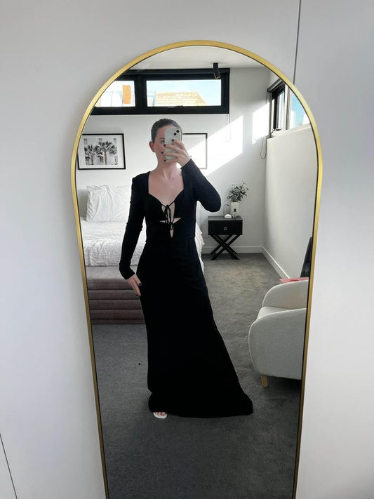 Rebecca Vallance Black Maxi Dress - size 12