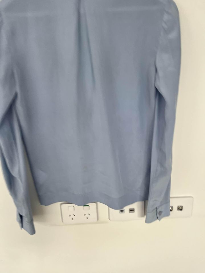 Dion Lee blue silk twist blouse - size 6