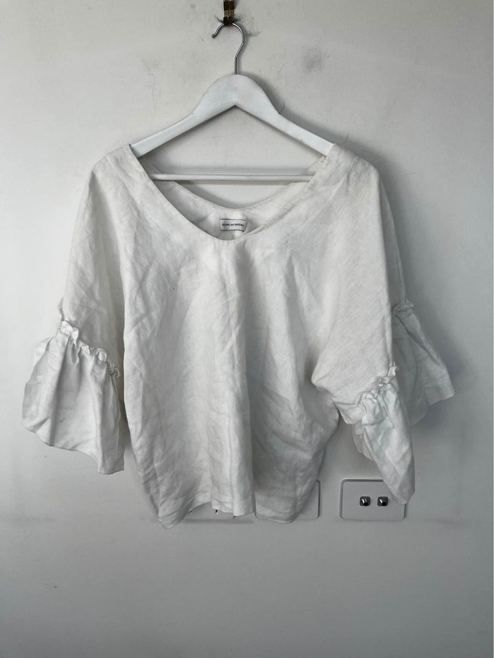 Scanlan Theodore white linen top - size S/M