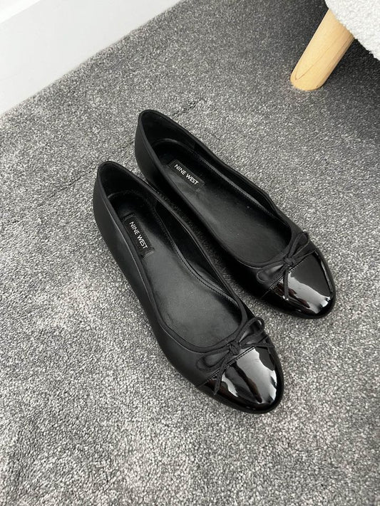 Nine West patent black ballet flats - size 7.5