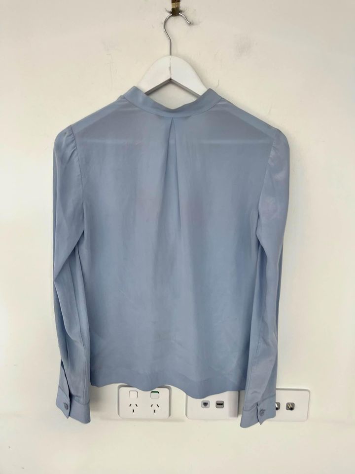 Dion Lee blue silk twist blouse - size 6