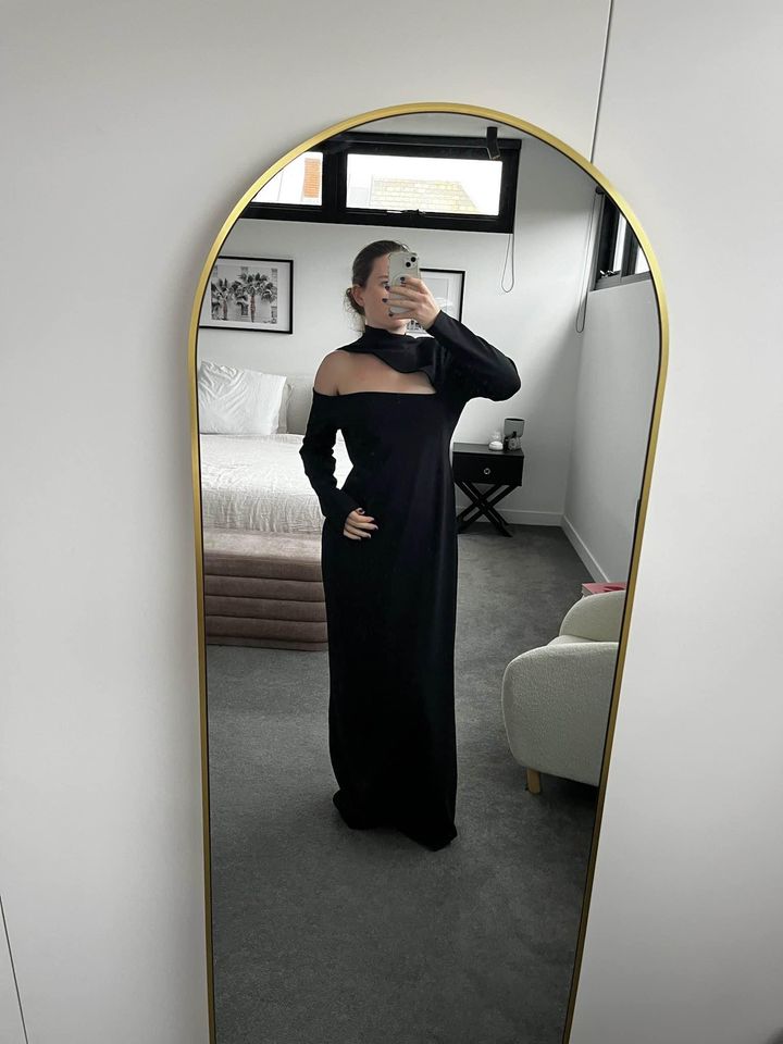 Solace London black maxi dress - size 16