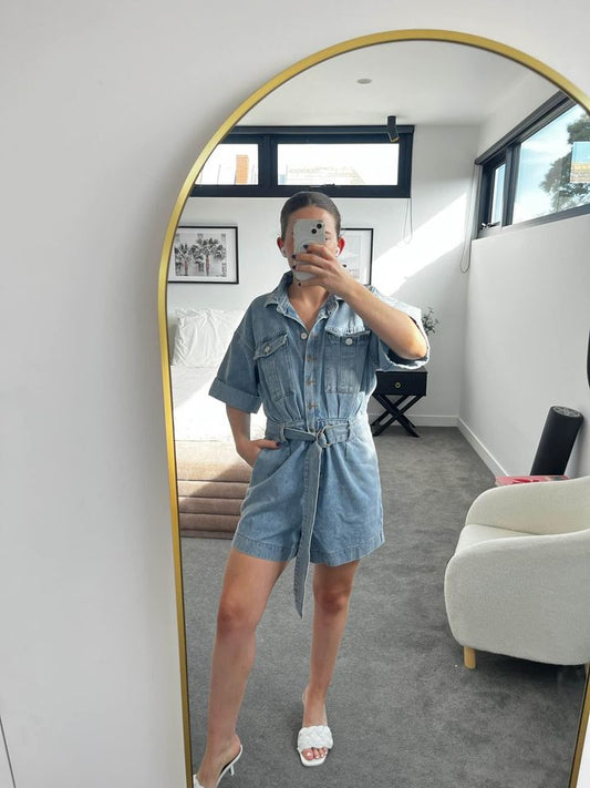 Calli Denim Playsuit - size 8